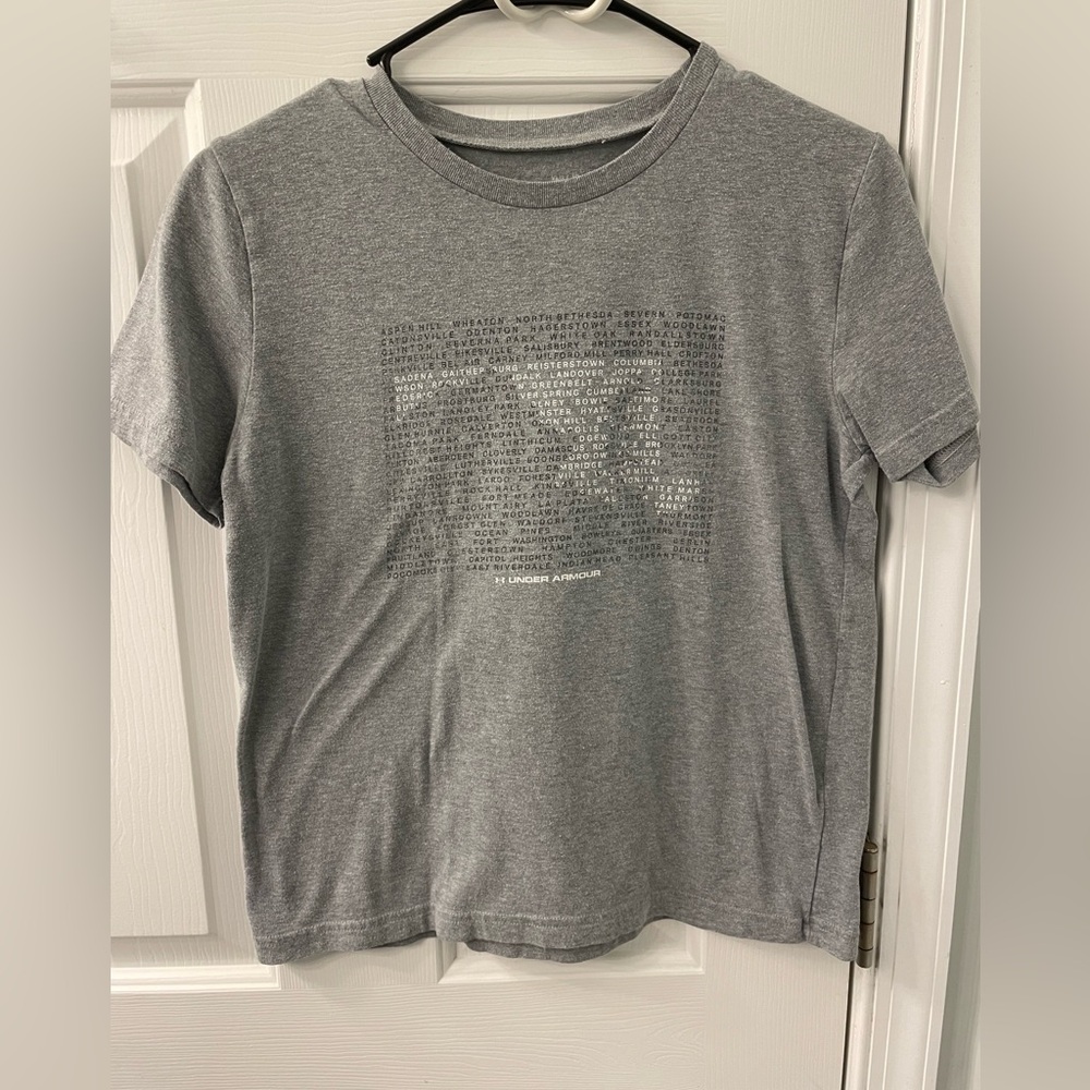 Under Armour Maryland map and cities T-shirt YL